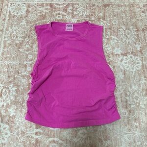 Victoria’s Secret Pink Cotton Cropped Ruched Tank Top